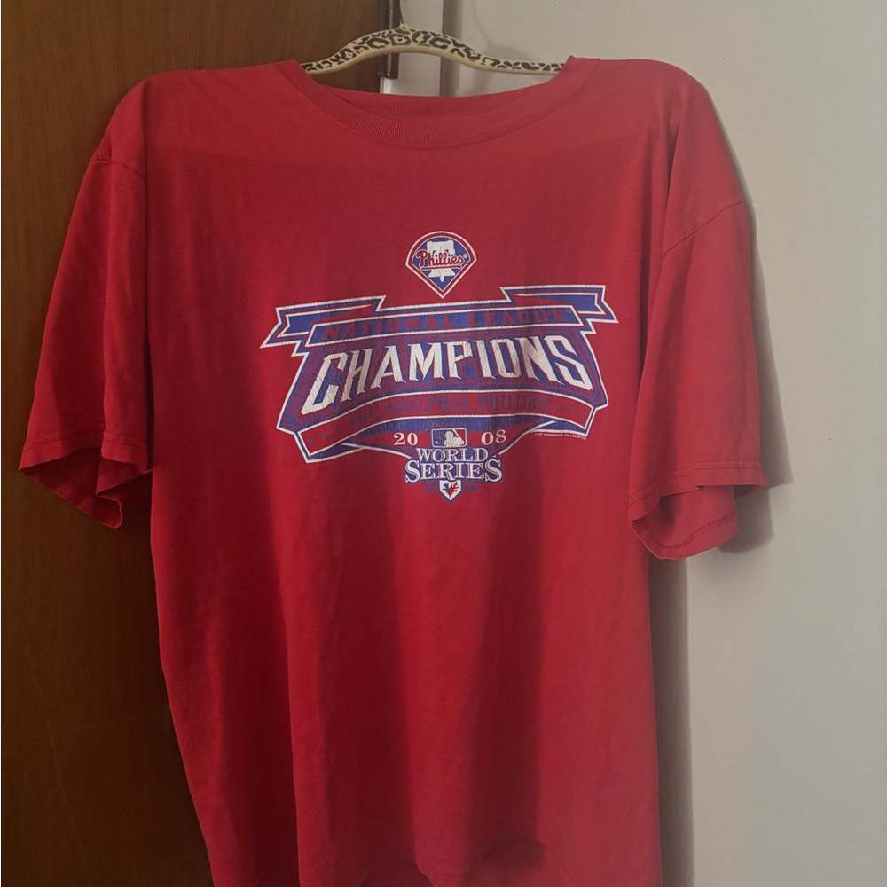 Vintage Anvil Red 2008 Phillies National League Championship T-Shirt